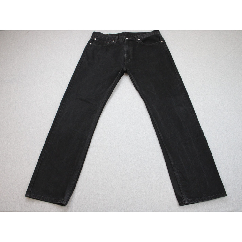 Levi's Jeans Mens 36x32 Black 505 Straight Leg Cotton‎ Classic Denim Zip Fly
